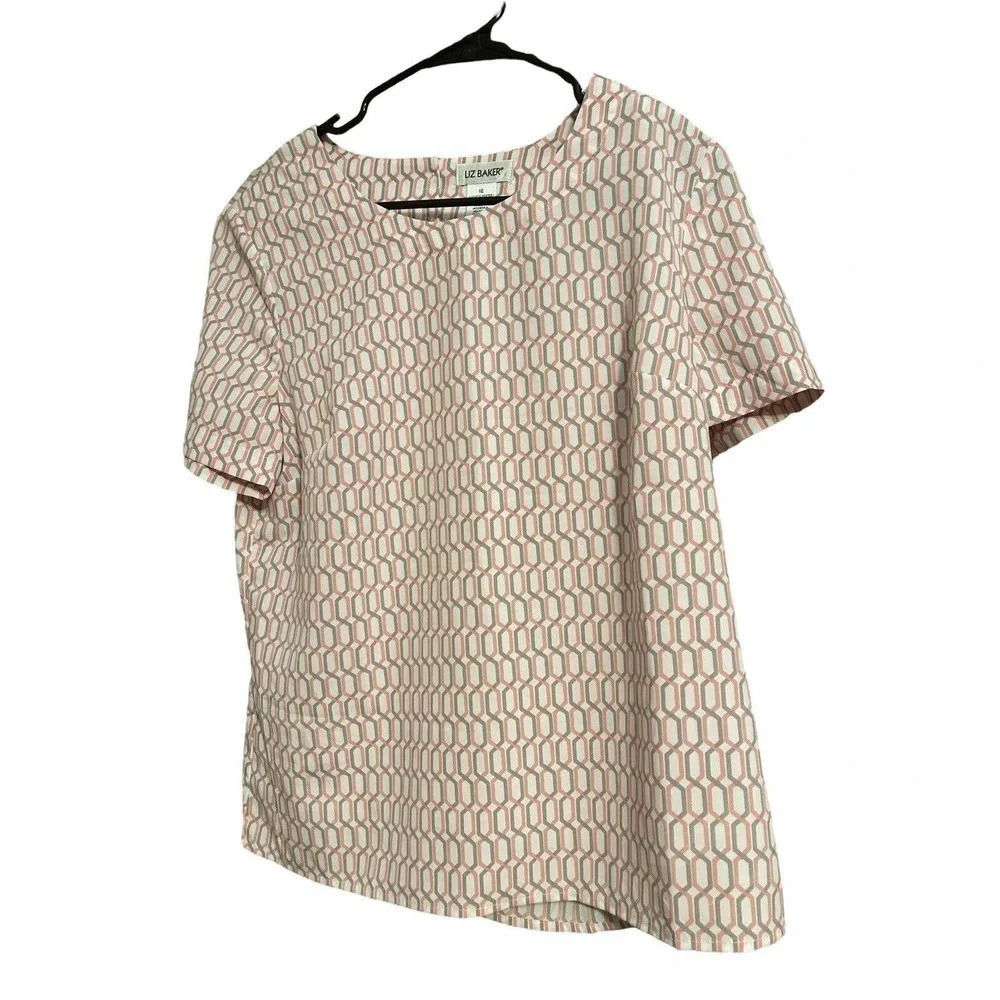 LIZ BAKER SIZE 12 BLOUSE MULTI COLOR